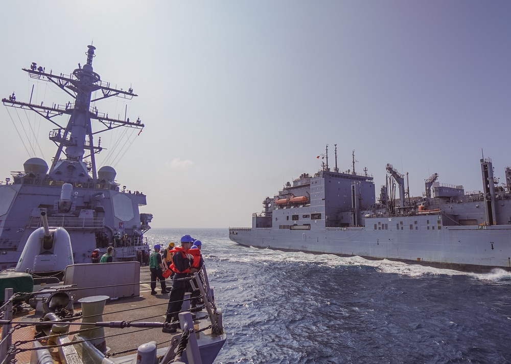 The Sullivans conducts replenishment-at-sea