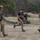 TACP Lightning Challenge 2022 The image shows military personnel conducting what appears to be a field training exercise in a semi-arid outdoor environment. Two soldiers in full multicam combat gear are carrying tan/desert-colored jerry cans, while a third individual in civilian-style tactical attire runs between them. Additional personnel are visible in the background, with one appearing to be in a prone or crouched position.