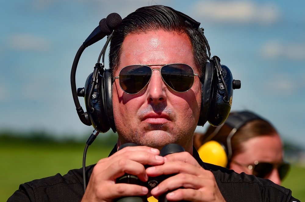 The Blue Angels perform in Dayton, Ohio.