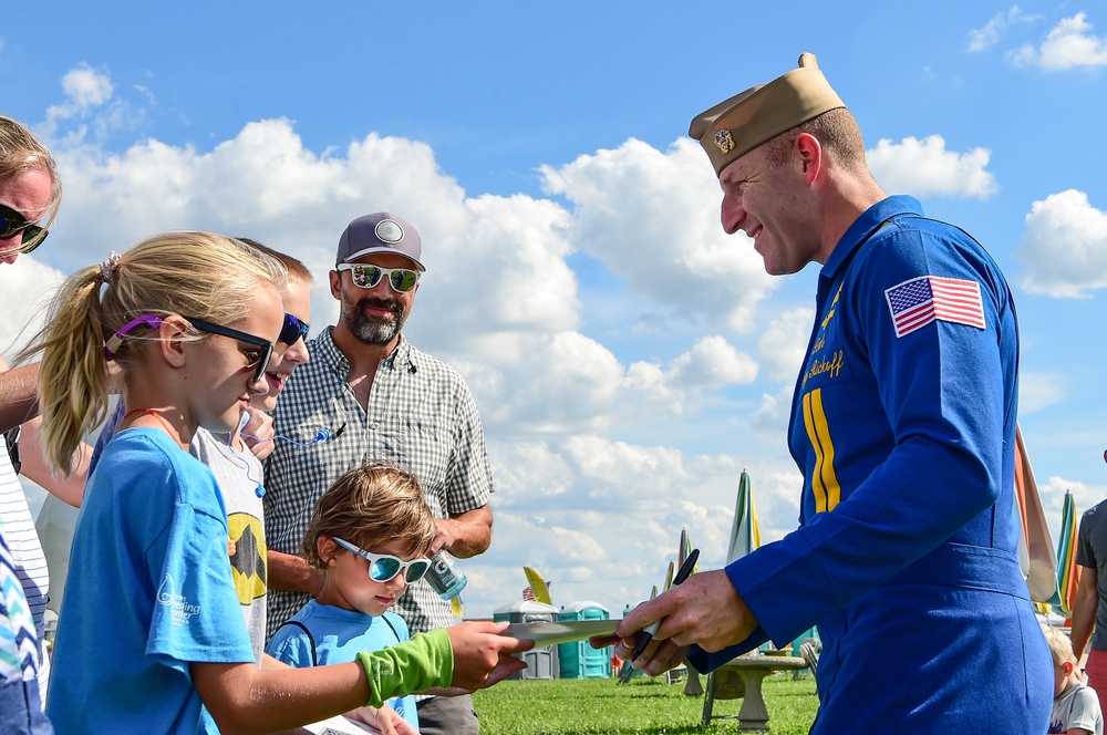 The Blue Angels perform in Dayton, Ohio.