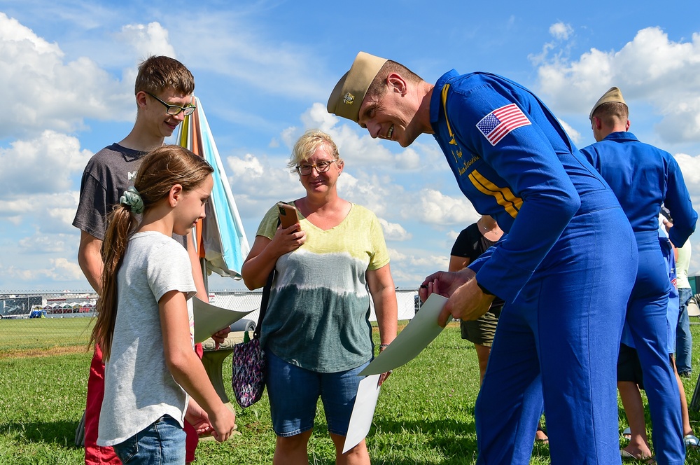 The Blue Angels perform in Dayton, Ohio.