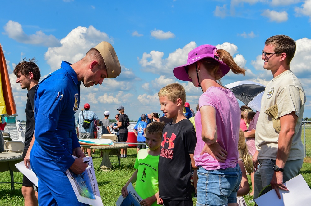 The Blue Angels perform in Dayton, Ohio.