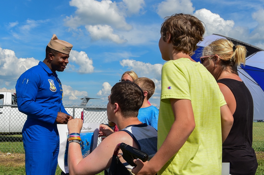 The Blue Angels perform in Dayton, Ohio.