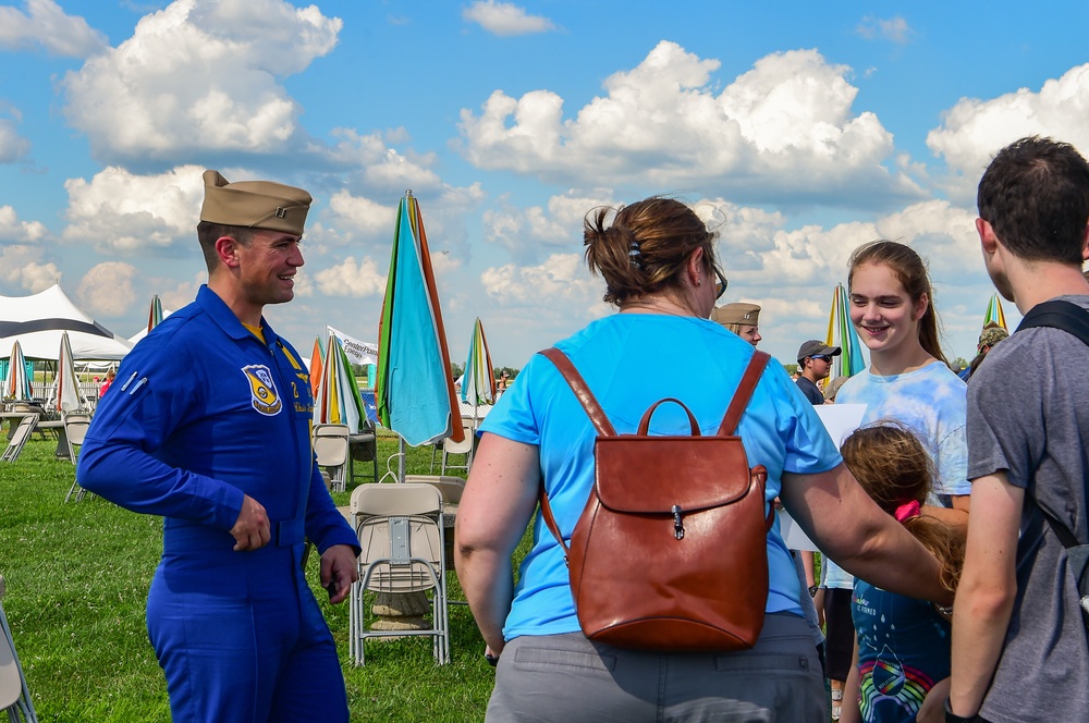 The Blue Angels perform in Dayton, Ohio.