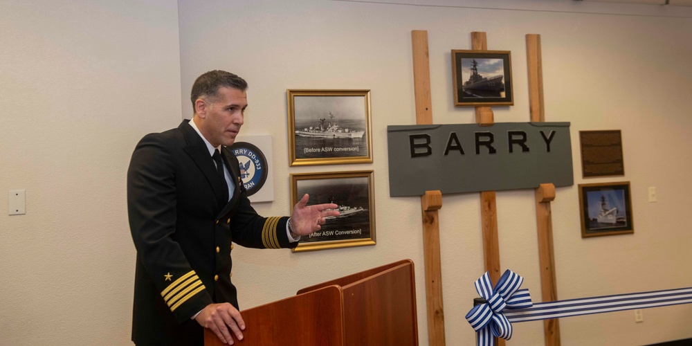 USS Barry Stern Nameplate Dedication