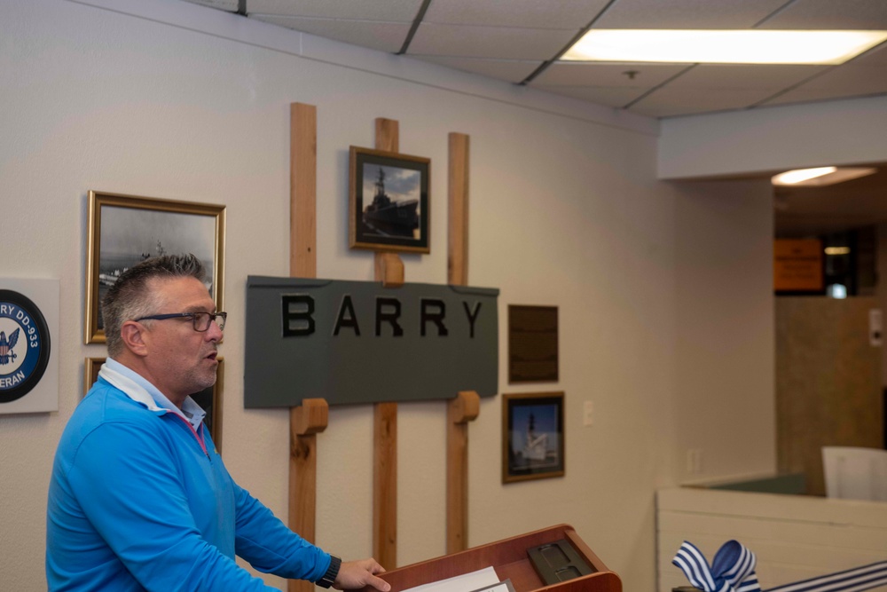 USS Barry Stern Nameplate Dedication