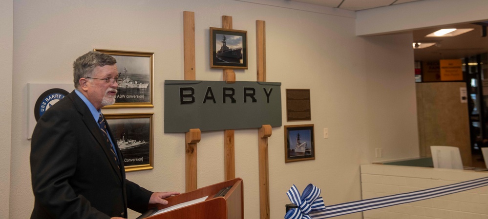 USS Barry Stern Nameplate Dedication