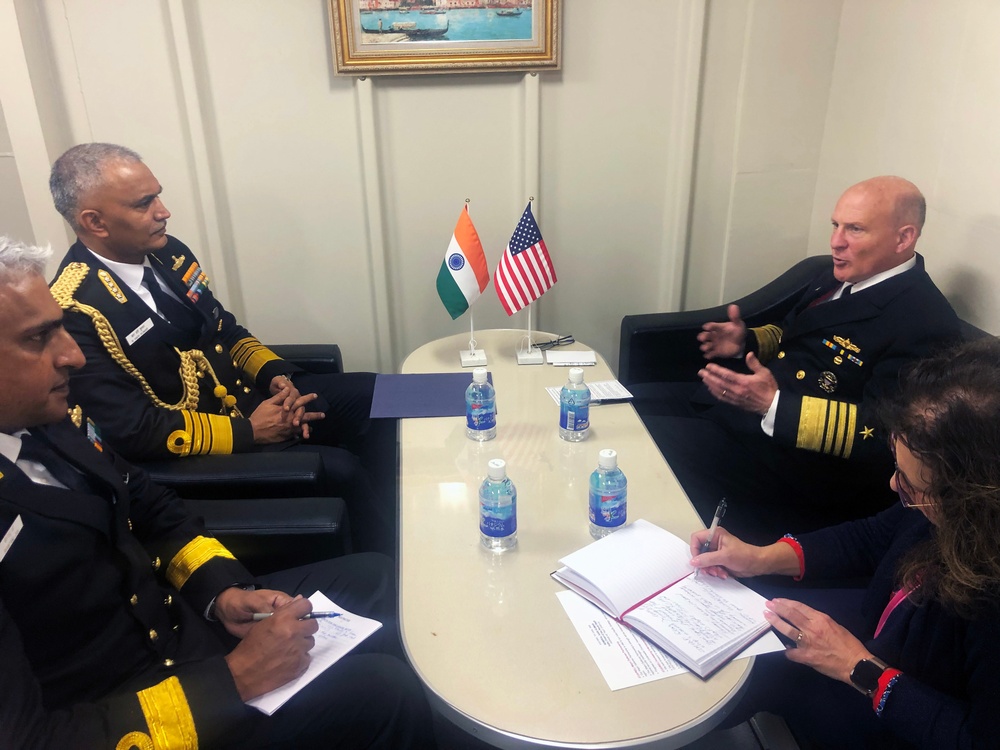 U.S. Chief of Naval Operations Adm. Mike Gilday Meeting with India’s Chief of the Naval Staff Adm. R. Hari Kumar