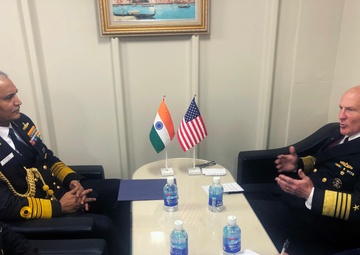 U.S. Chief of Naval Operations Adm. Mike Gilday Meeting with India’s Chief of the Naval Staff Adm. R. Hari Kumar