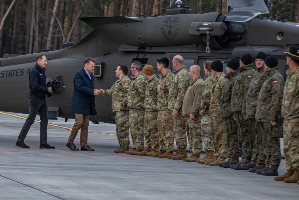 Minister of National Defense of Poland and United States Ambassador for Poland visit 33rd Air Base Groundbreaking Ceremony