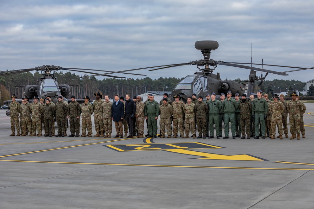 Minister of National Defense of Poland and United States Ambassador for Poland visit 33rd Air Base Groundbreaking Ceremony