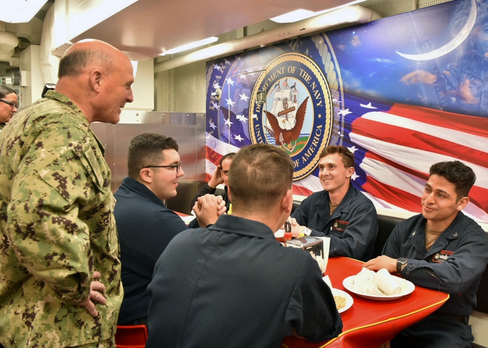 CNO Visits Sailors on USS Rafael Peralta (DDG 115)