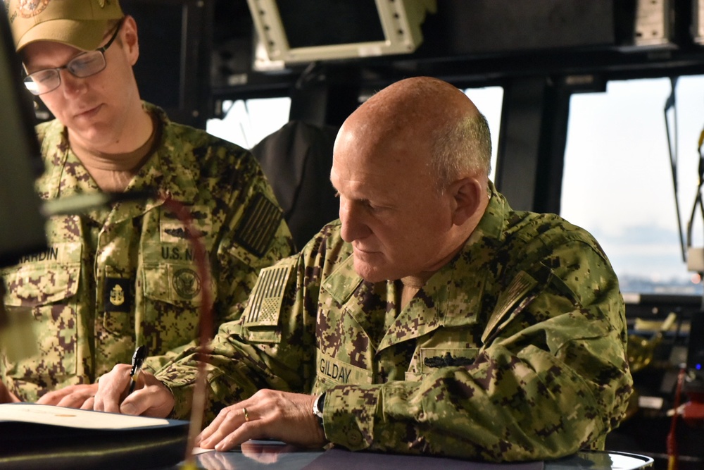 CNO Visits Sailors on USS Rafael Peralta (DDG 115)