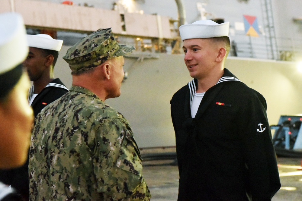 CNO Visits Sailors on USS Rafael Peralta (DDG 115)