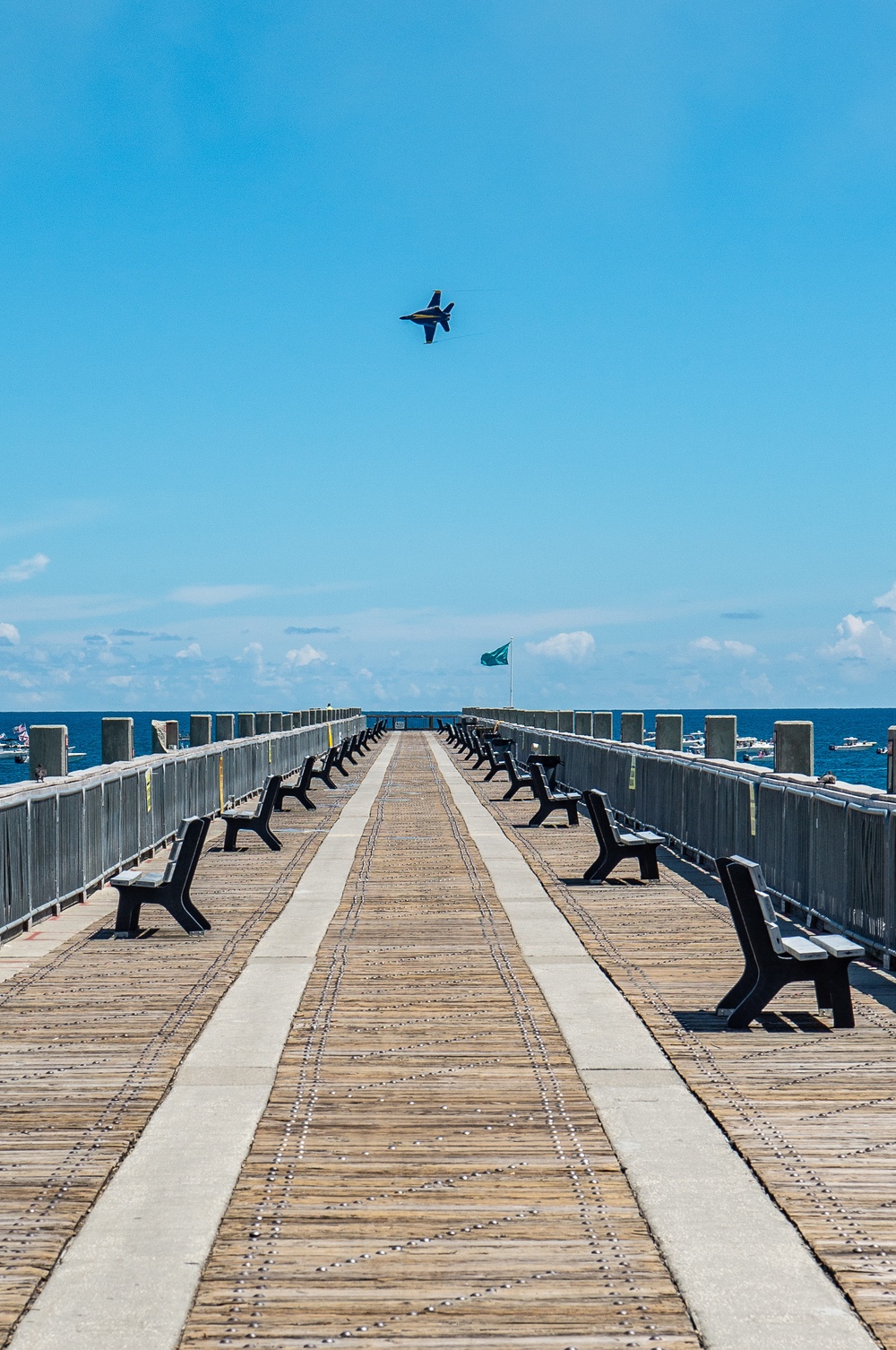 The Blue Angels perform over Pensacola Beach, Florida.