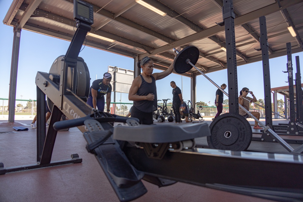 U.S. Marines and Sailors participate in Artemis Program work out