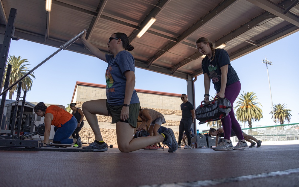 U.S. Marines and Sailors participate in Artemis Program work out