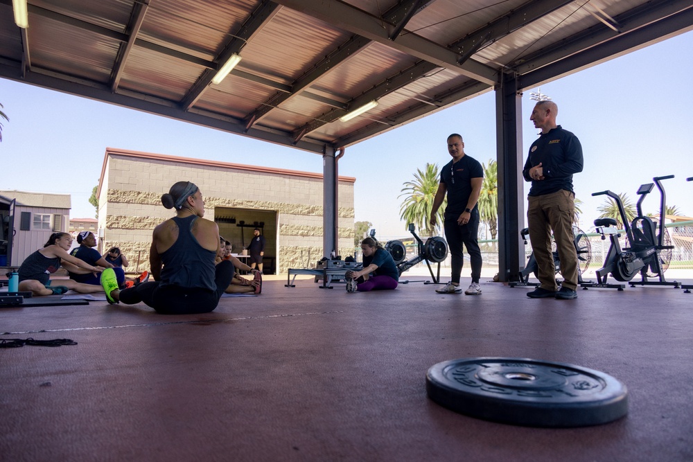 U.S. Marines and Sailors participate in Artemis Program work out