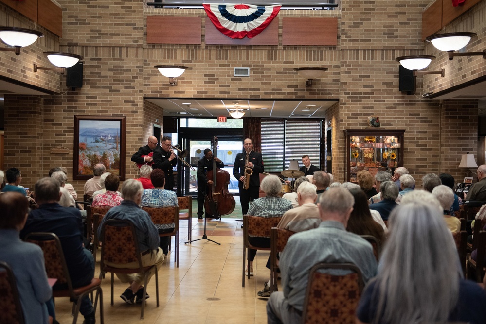 The U.S. Navy Commodores perform at Morningside at the Meadows senior living community.