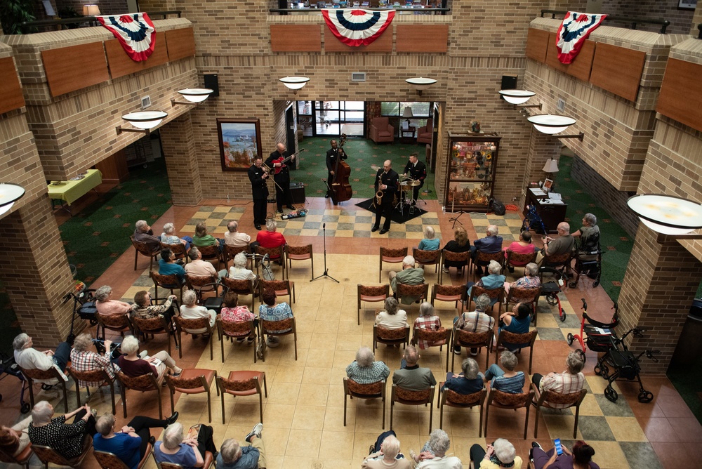 The U.S. Navy Commodores perform at Morningside at the Meadows senior living community.