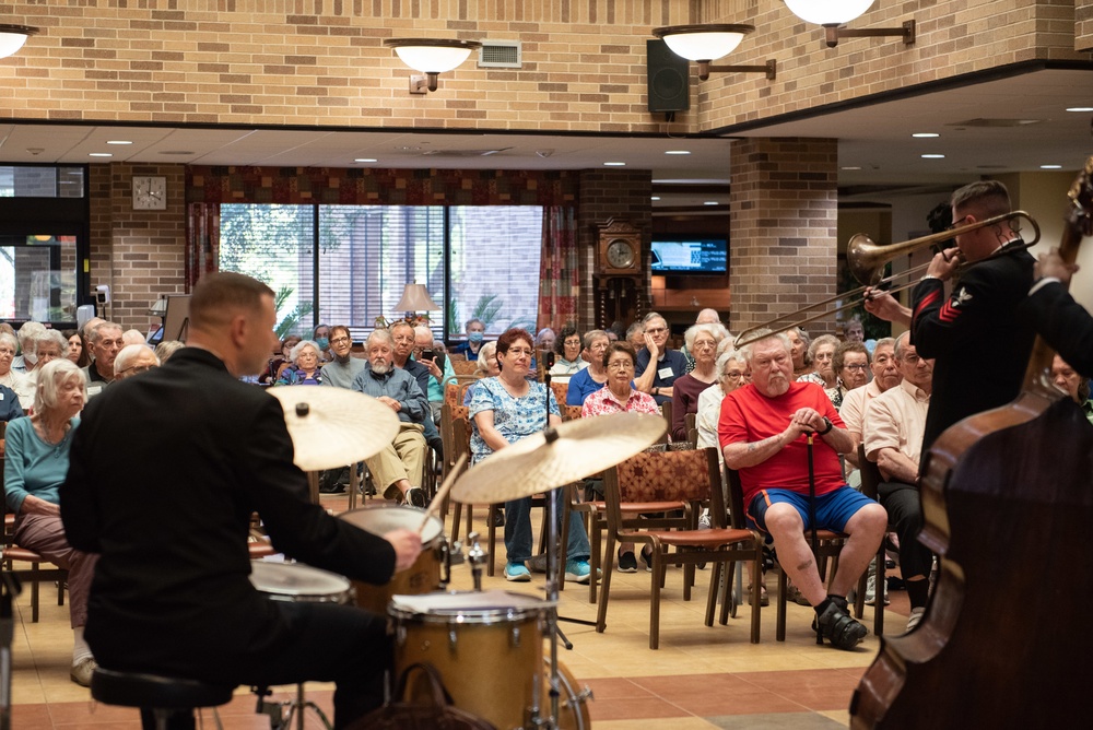 The U.S. Navy Commodores perform at Morningside at the Meadows senior living community.