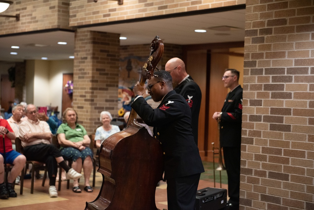 The U.S. Navy Commodores perform at Morningside at the Meadows senior living community.