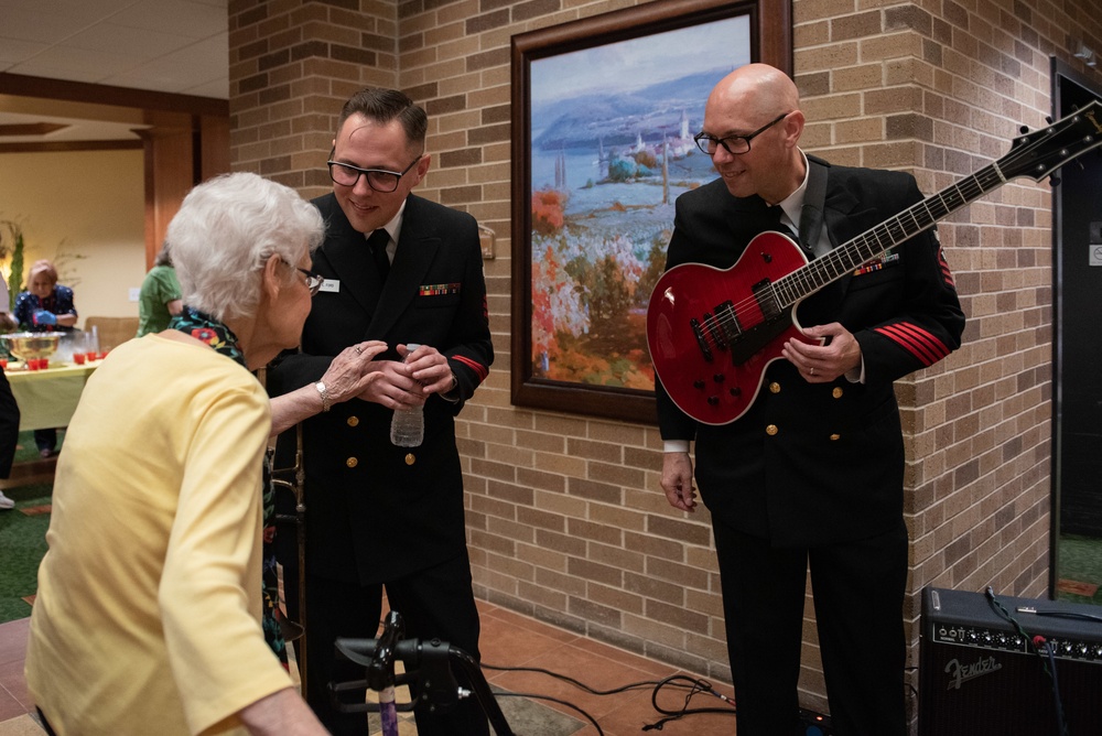 The U.S. Navy Commodores perform at Morningside at the Meadows senior living community.