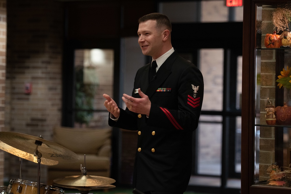 The U.S. Navy Commodores perform at Morningside at the Meadows senior living community.