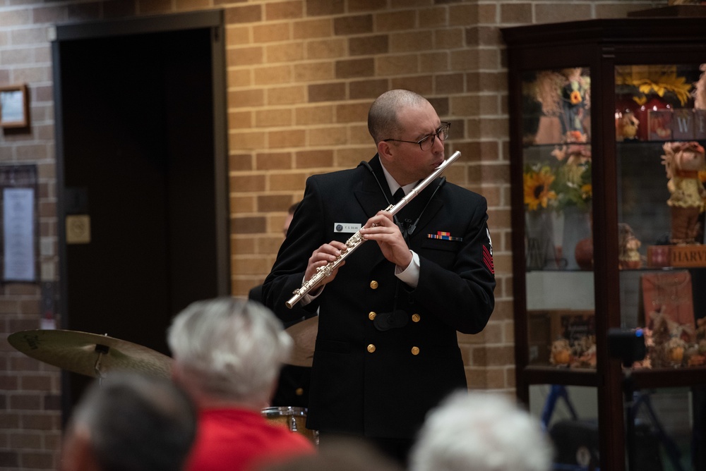 The U.S. Navy Commodores perform at Morningside at the Meadows senior living community.