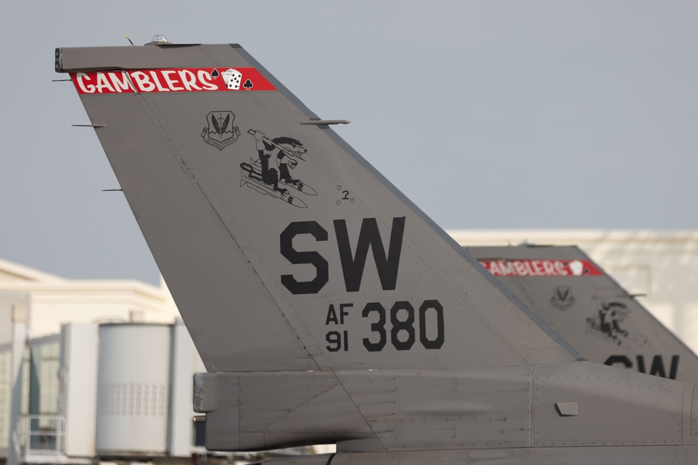 77th Fighter Squadron F-16s Arrive at Bahrain International Airshow 2022