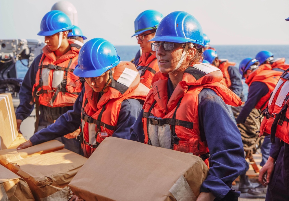 The Sullivans conducts replenishment-at-sea