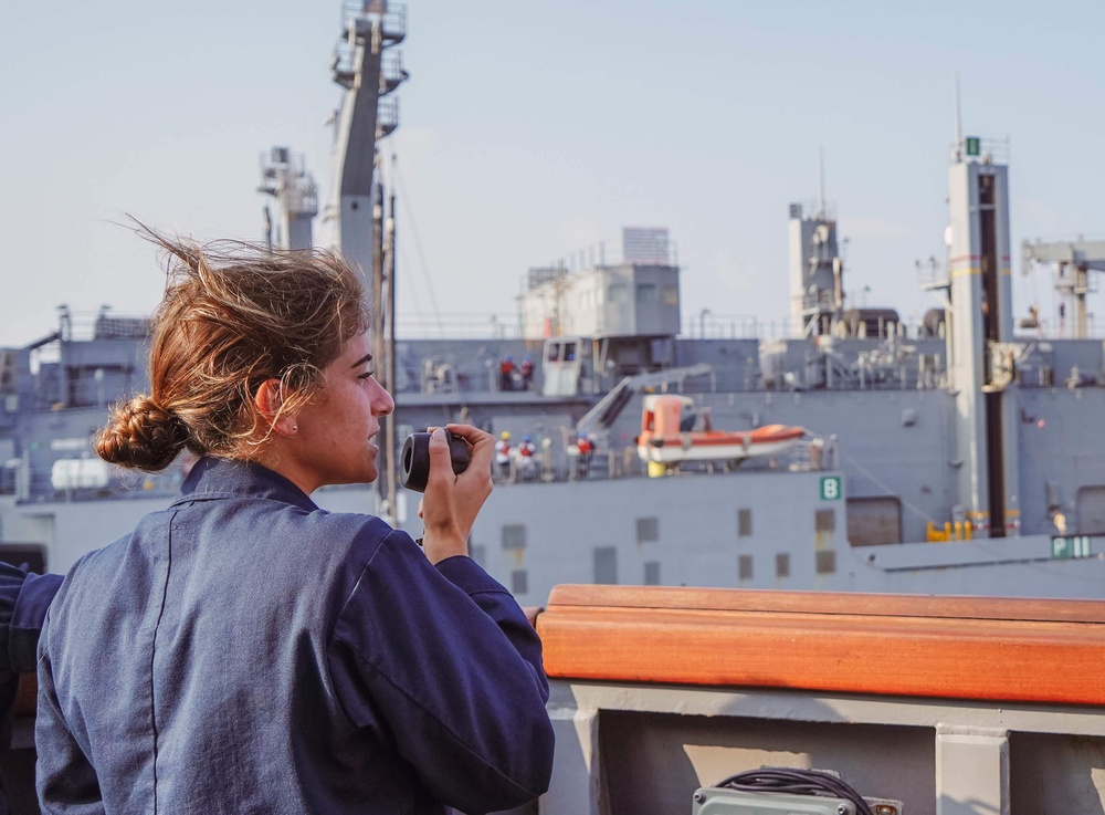 The Sullivans conducts replenishment-at-sea