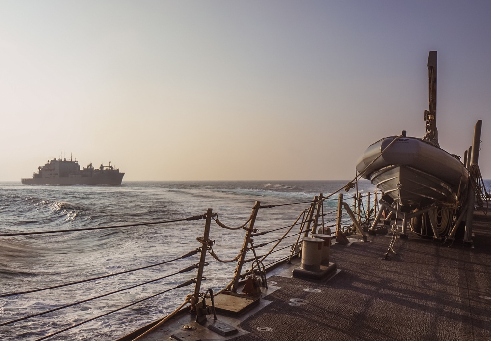 The Sullivans conducts replenishment-at-sea