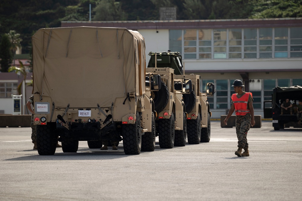 U.S. Marines, Soldiers load gear in support of Keen Sword 23