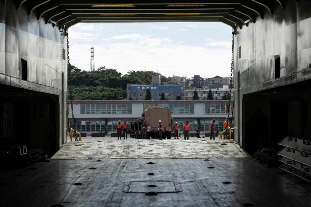 U.S. Marines, Soldiers load gear in support of Keen Sword 23