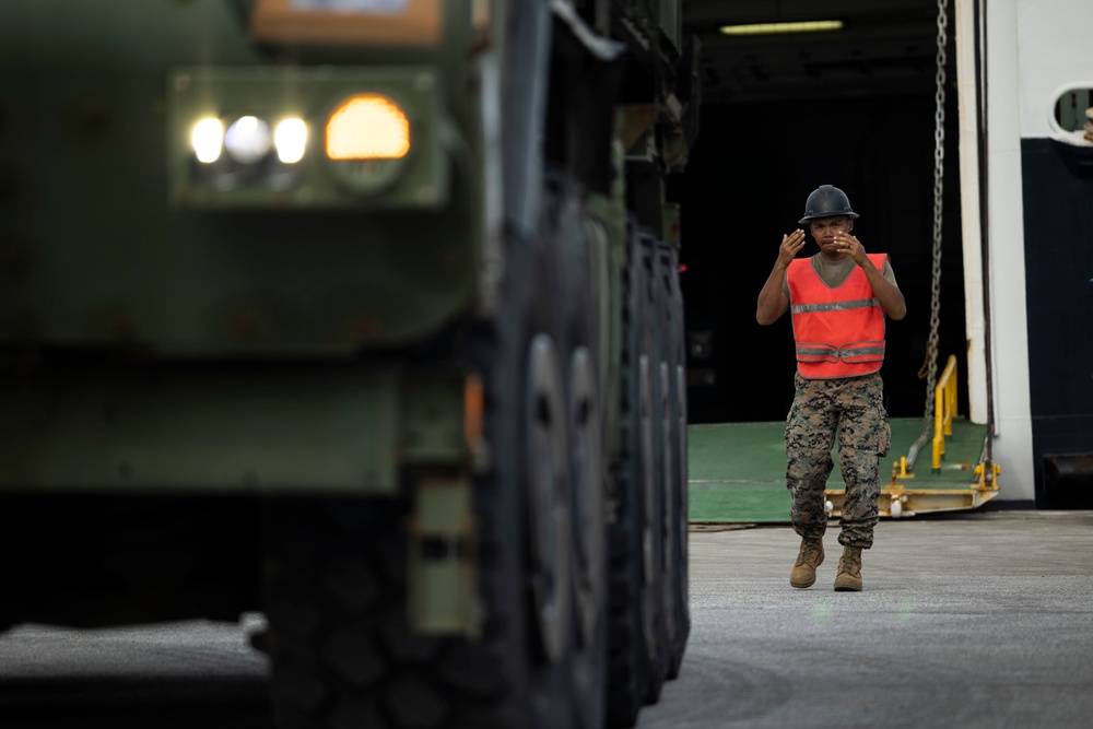 U.S. Marines, Soldiers load gear in support of Keen Sword 23