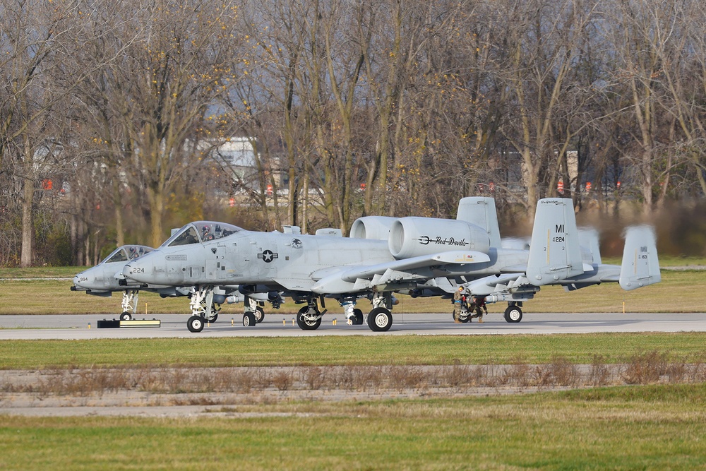 A-10s Train Over Michigan During November Drill