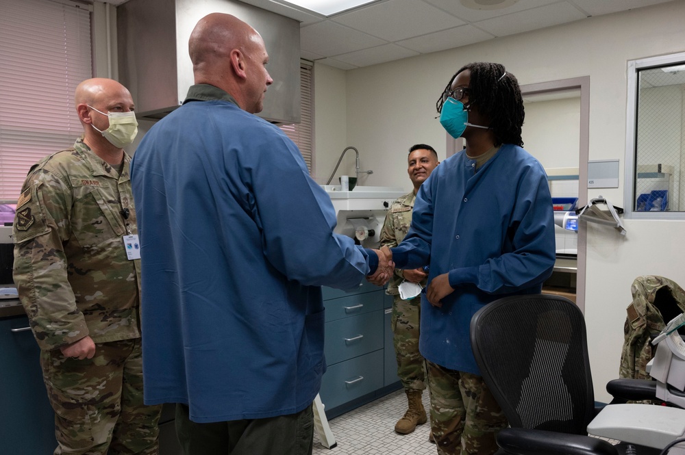 47th Flying Training Wing Leadership visit the 47th Operational Medical Readiness Squadron Dental Clinic