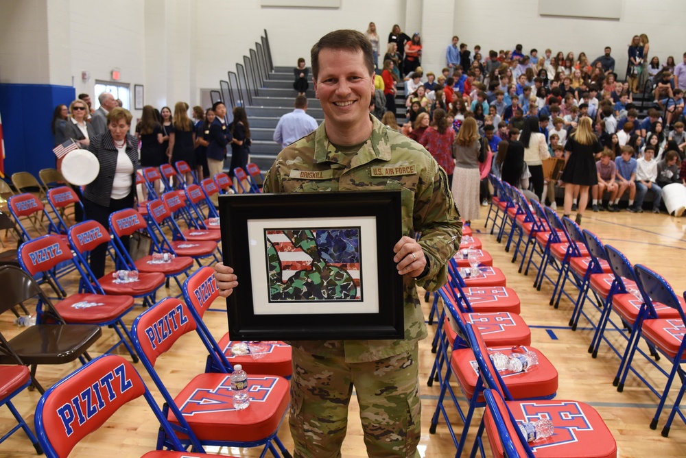 Lt. Col. Matt Driskill Speaks at a Veterans Day Assembly