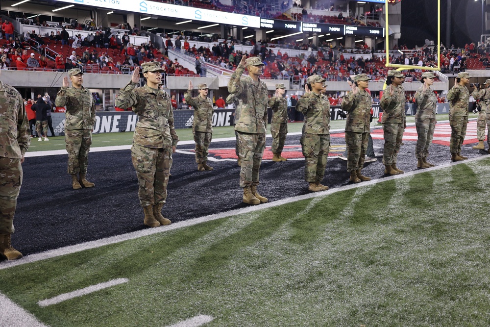 1st TSC conducts mass reenlistment at Cardinal Stadium