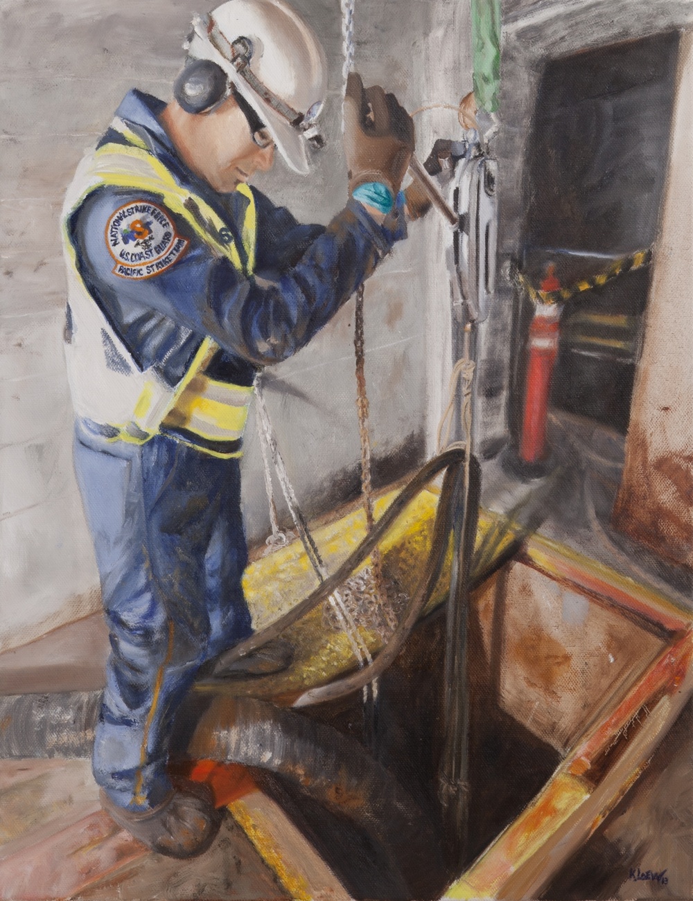 US Coast Guard Art Program 2013 Collection, Ob ID # 201316, &quot;Cleaning up after Hurricane Sandy,&quot; Karen Loew (16 of 29)