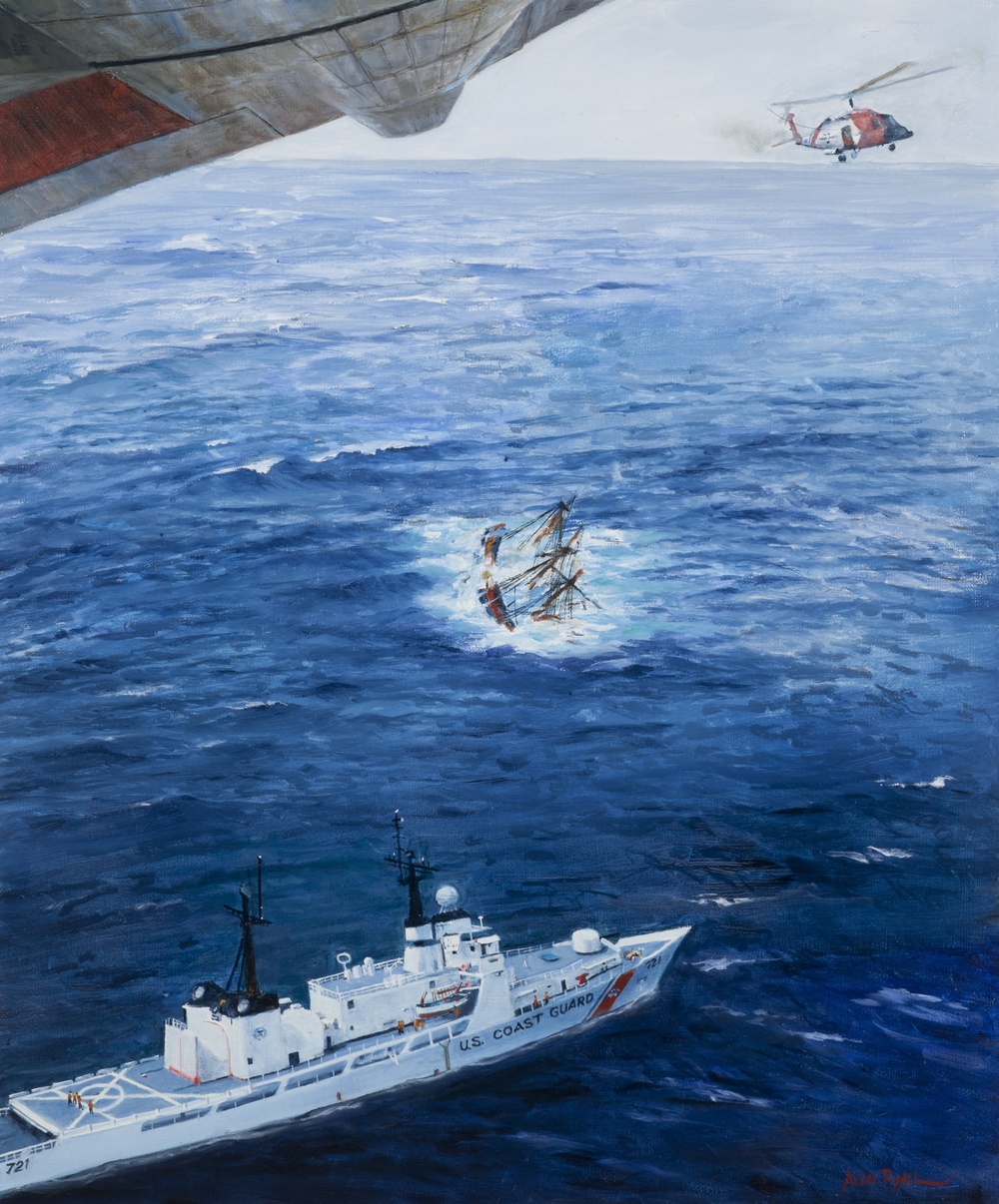 US Coast Guard Art Program 2013 Collection, Ob ID # 201320, &quot;HMS Bounty sinking:  Search for survivors,&quot; Alan Ryall (20 of 29)