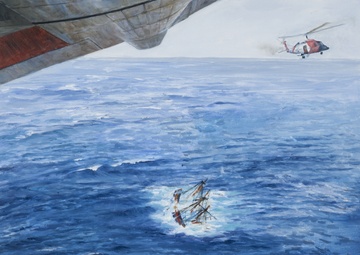 US Coast Guard Art Program 2013 Collection, Ob ID # 201320, "HMS Bounty sinking:  Search for survivors," Alan Ryall (20 of 29)