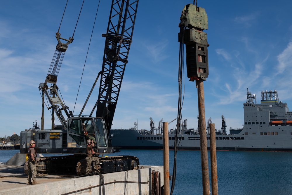 NMCB 3 Drives Piles During Port Damage Repair Evolution