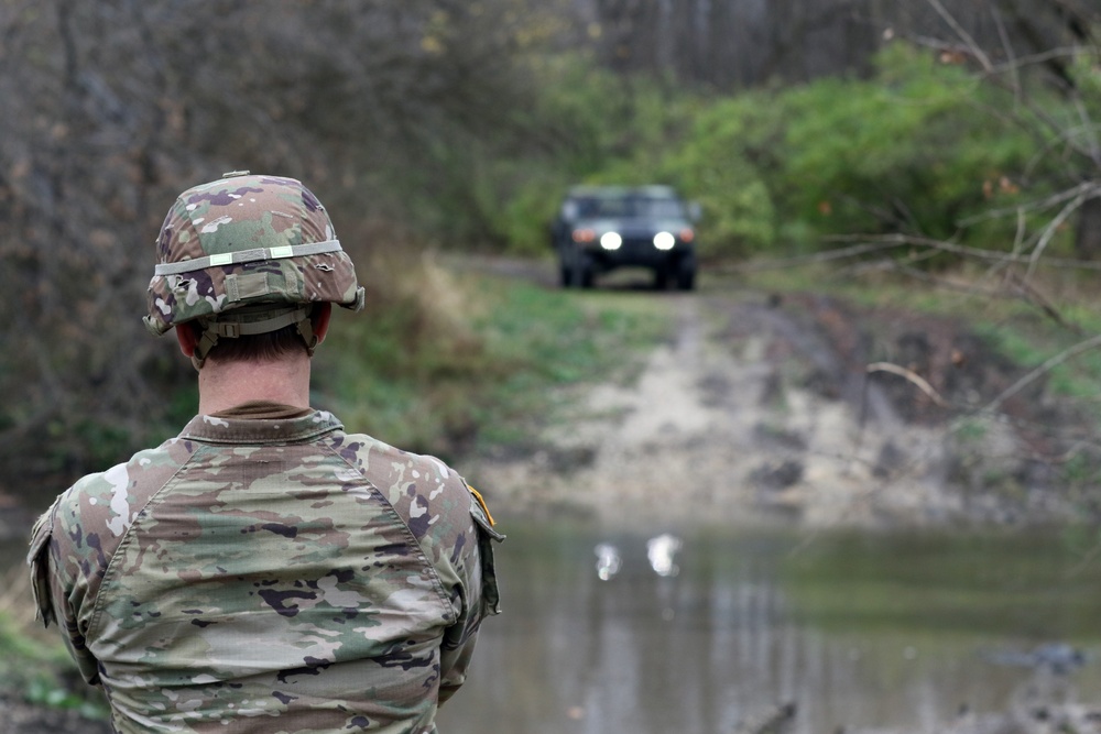 U.S. Army Reserve Soldiers execute driver's training at Joliet Training Area