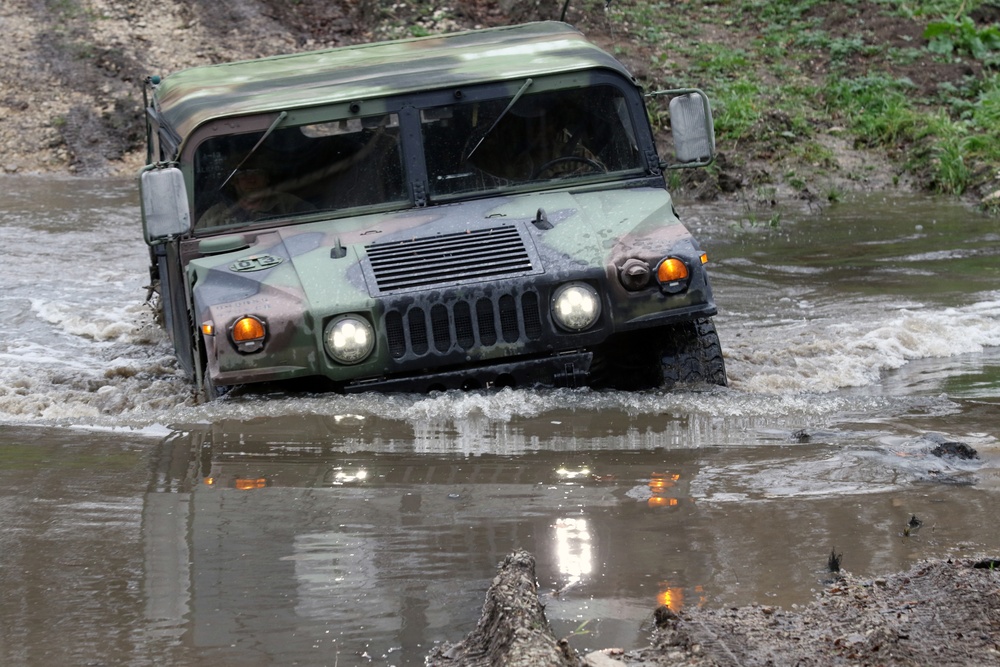 U.S. Army Reserve Soldiers execute driver's training at Joliet Training Area