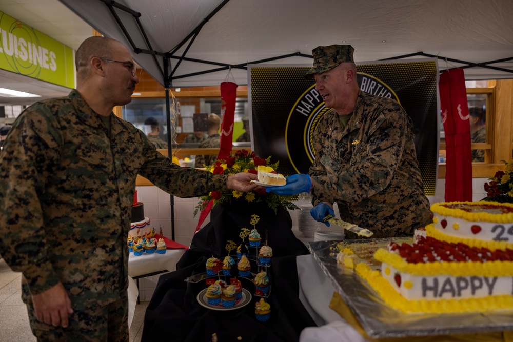 2nd Marine Logistics Group celebrates 247th Marine Corps birthday at French Creek mess hall