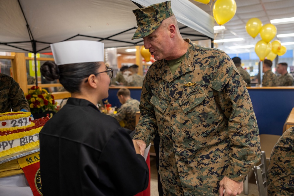 2nd Marine Logistics Group celebrates 247th Marine Corps birthday at French Creek mess hall