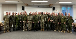 CMSgt Simmons talks space at the Baltic Defense College