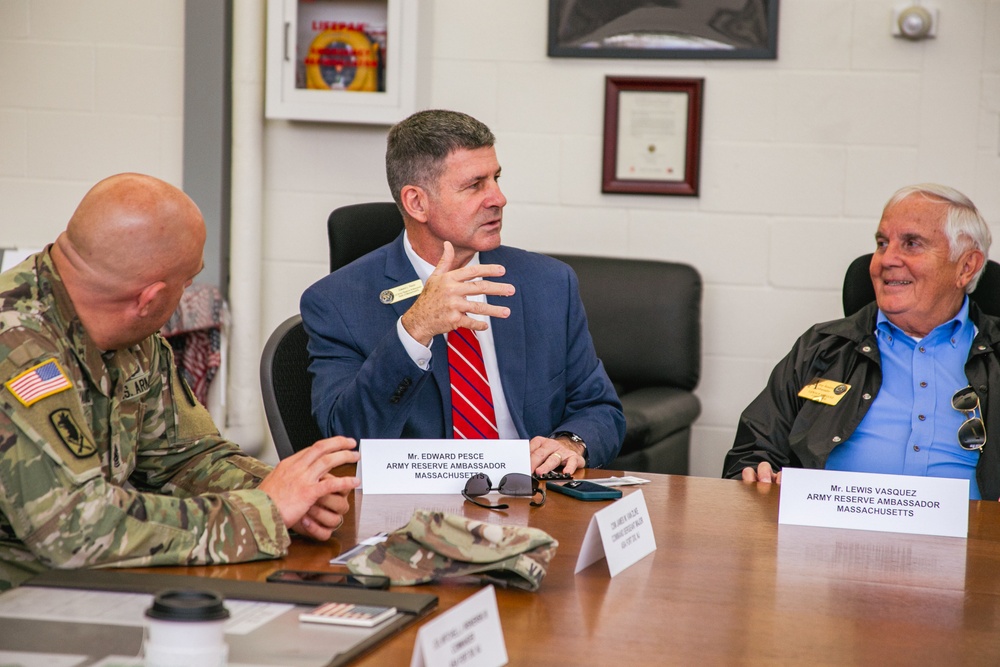 Army Reserve Ambassador Mr. Edward Pesce shares with the Staff Delegates